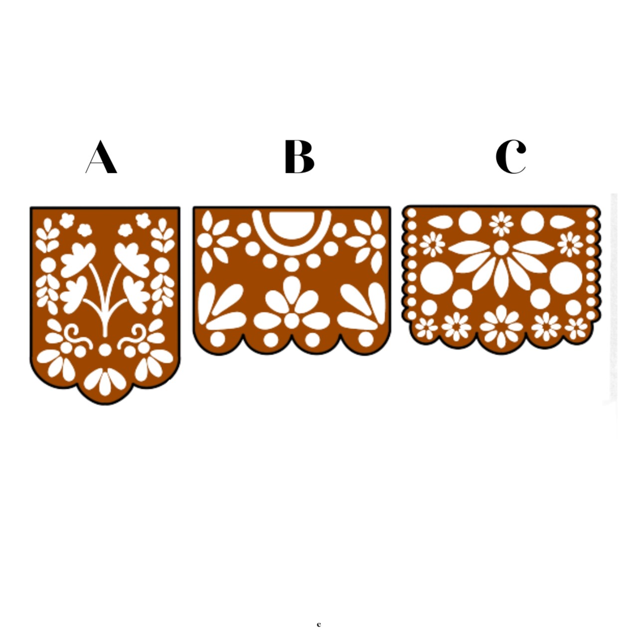 Mexican Papel Picado Cookie Cutter and Stamp with Size Option